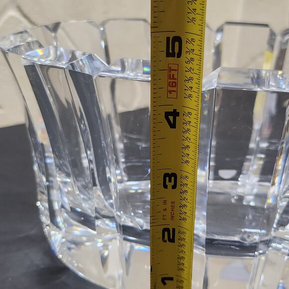 Vintage Large 9.5" Stenhammar Clear Crystal Oval Centerpiece Signed Gunna - Picture 4 of 10